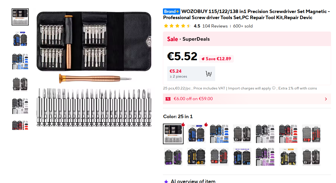 LTTのドライバーキット、iFixitより「ビット半分で同額」と話題に